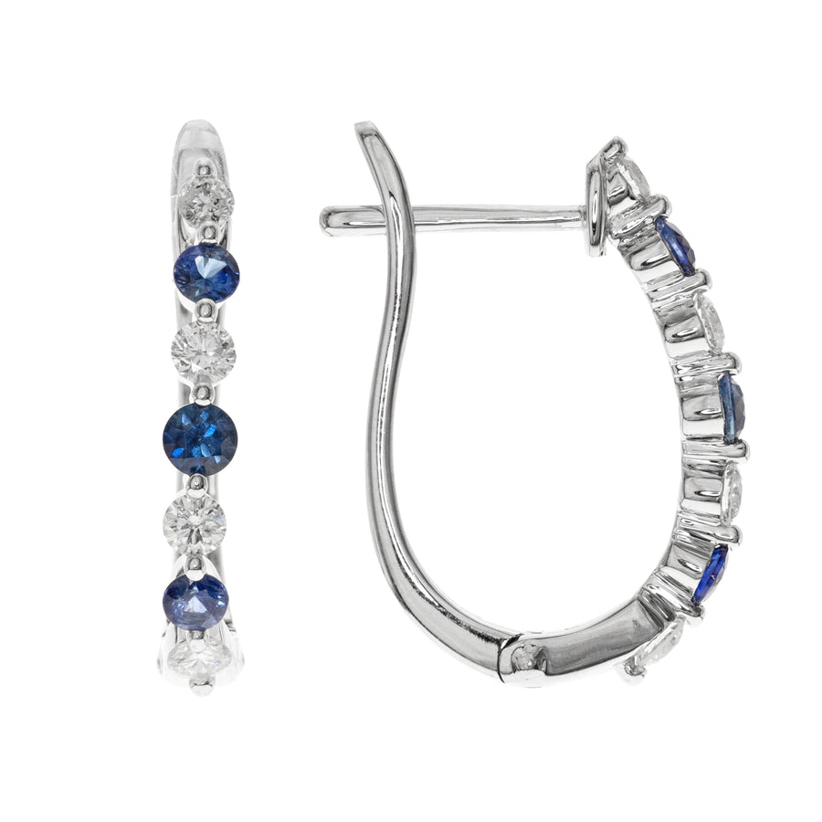 14K White Gold Blue Sapphire Earrings