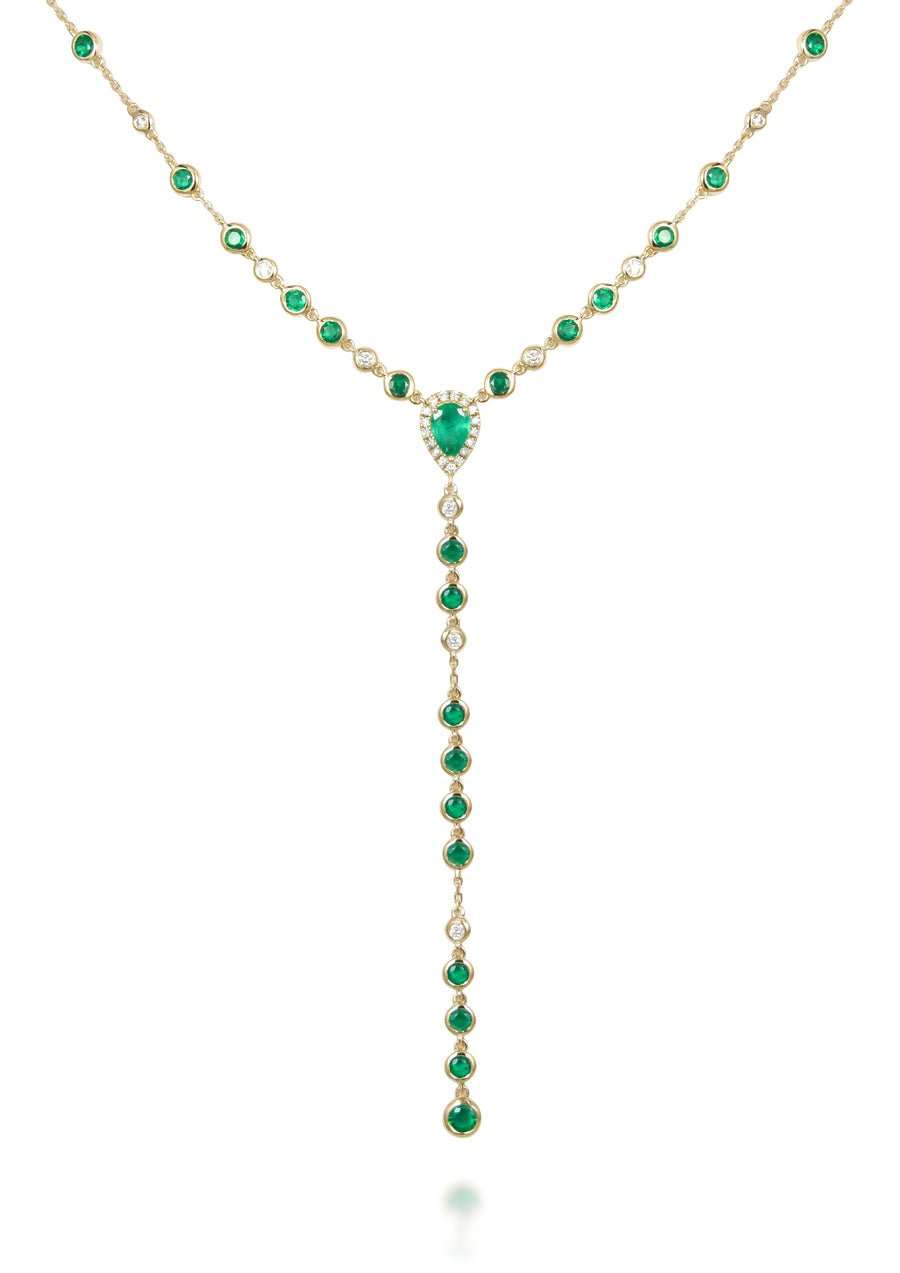 14K Yellow Gold Emerald Necklace