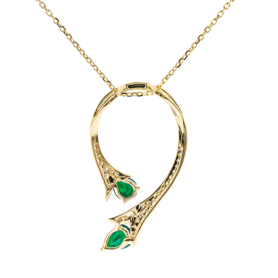 Lydia 14K Yellow Gold Pear-Cut Emerald Pendent