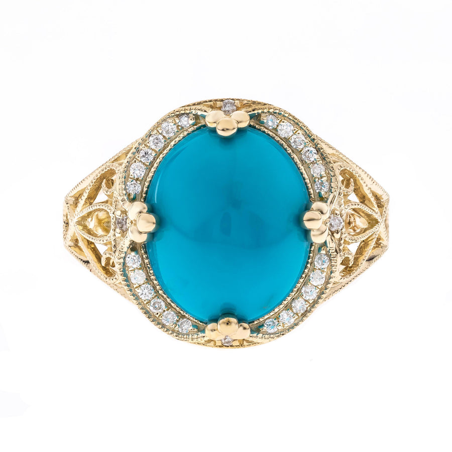 14K Yellow Gold Turquoise Ring