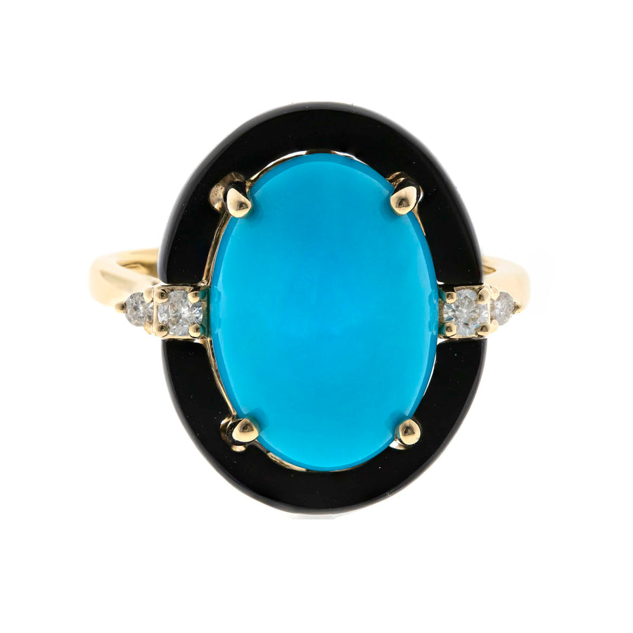 14K Yellow Gold Turquoise Ring