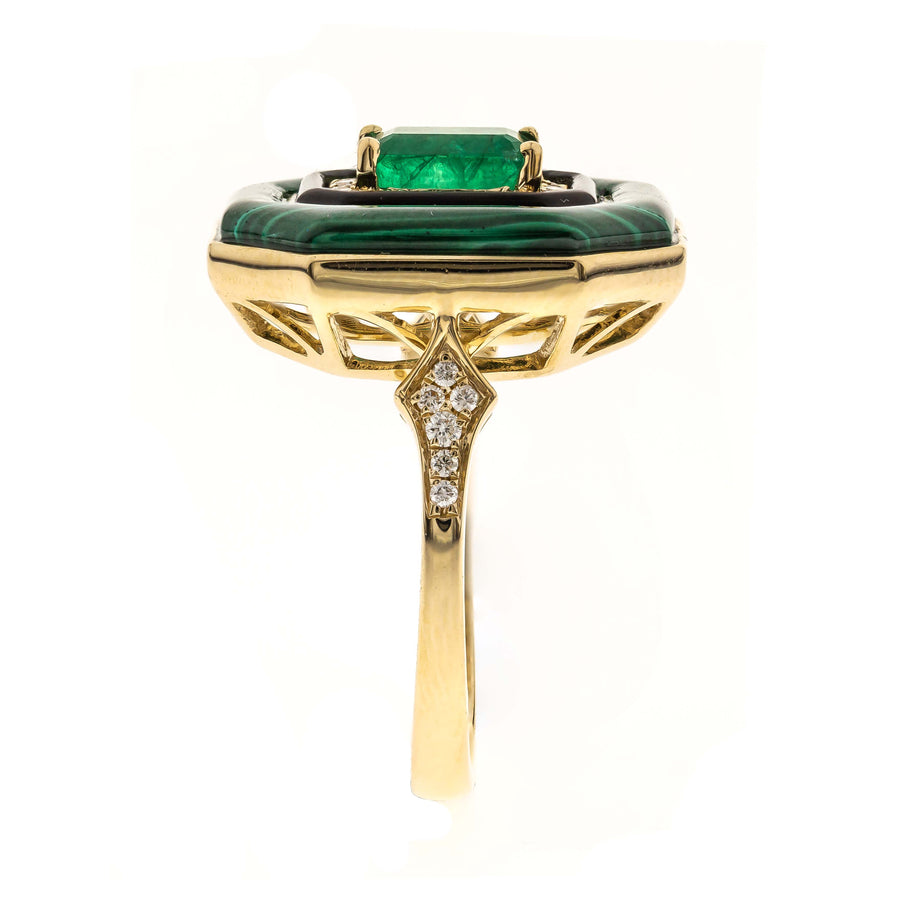 Penelope 14K Yellow Gold Emerald-Cut Emerald Ring