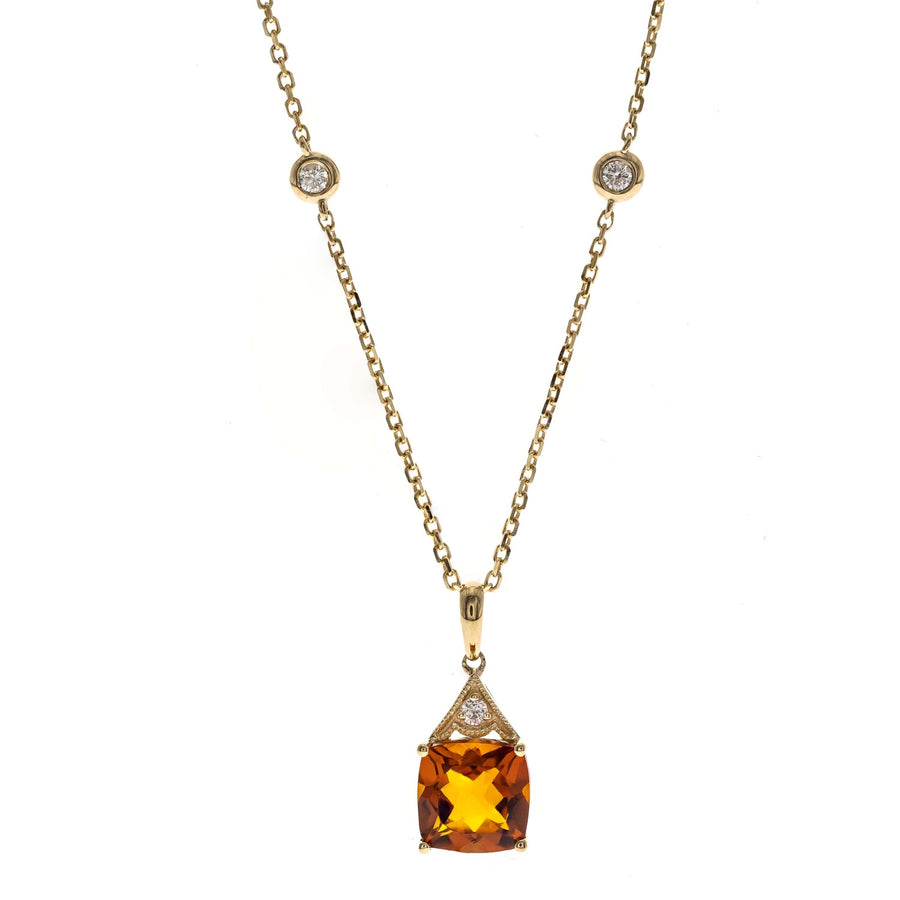 14K Yellow Gold Citrine Pendant