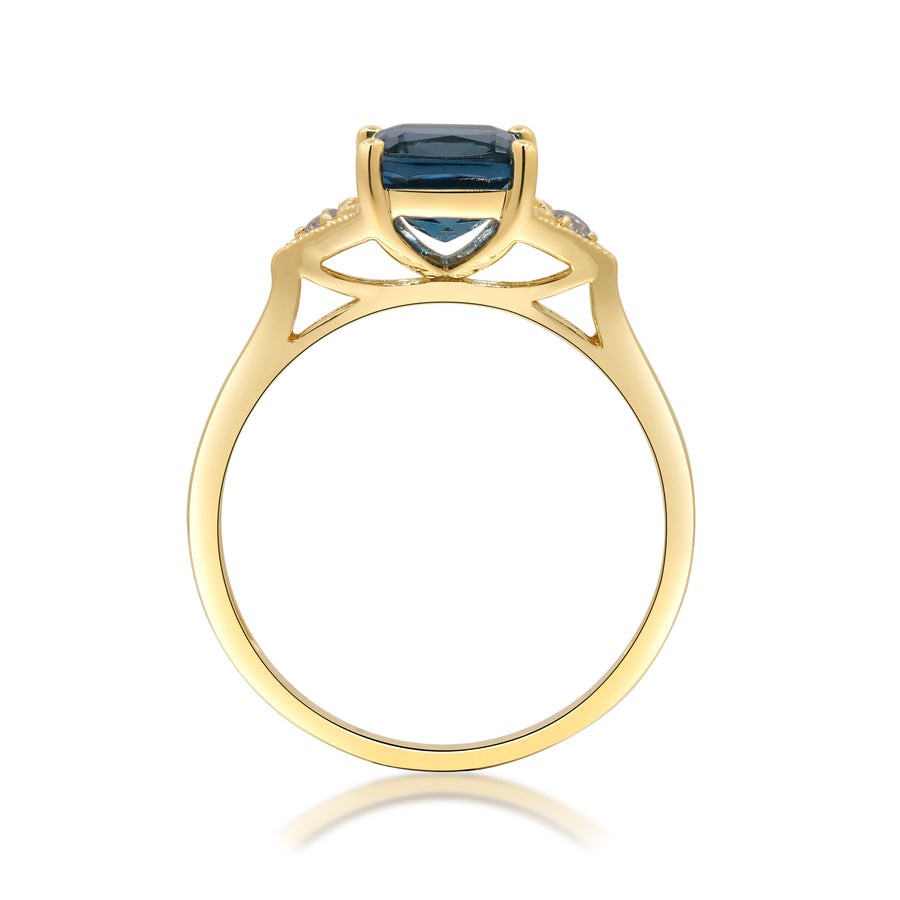 14K Yellow Gold London Blue Topaz Ring