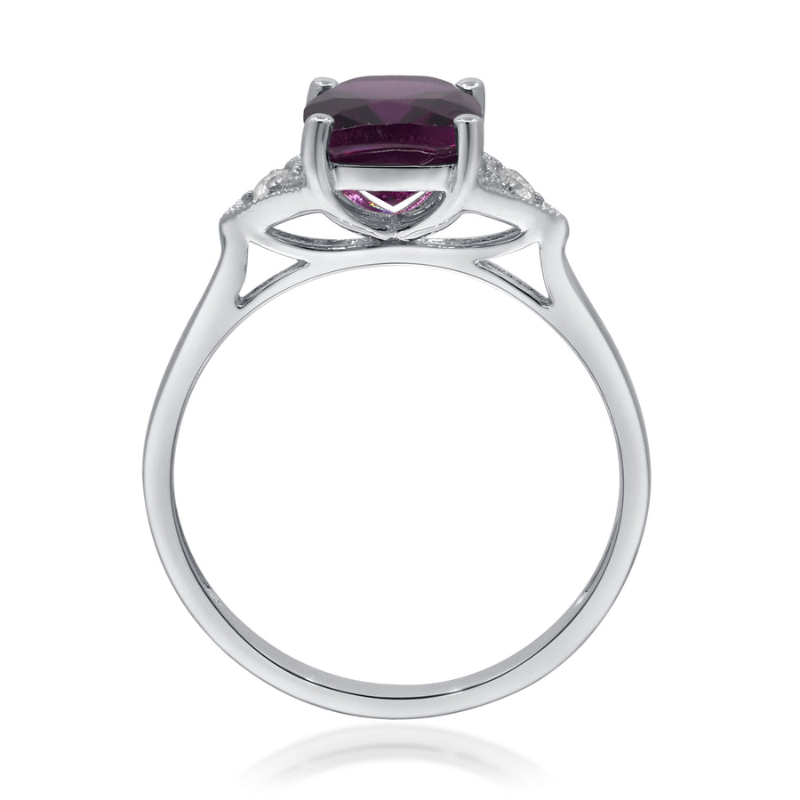 14K White Gold Rhodolite Ring