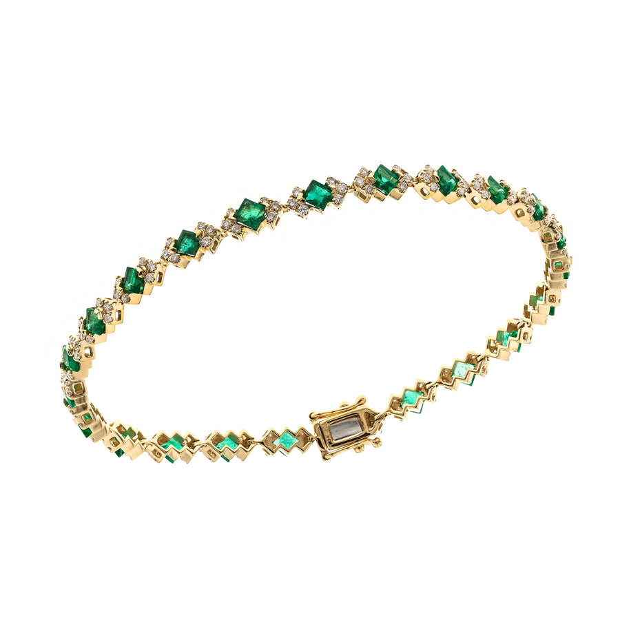 14K Yellow Gold Emerald Bracelets