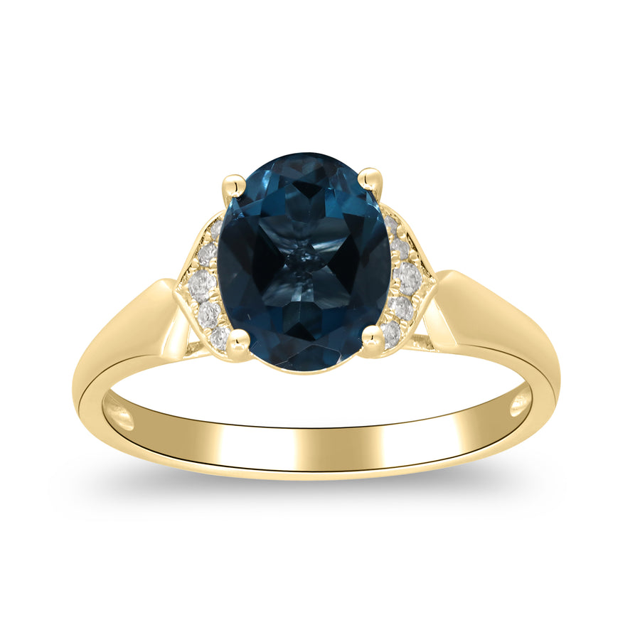 14K Yellow Gold London Blue Topaz Ring