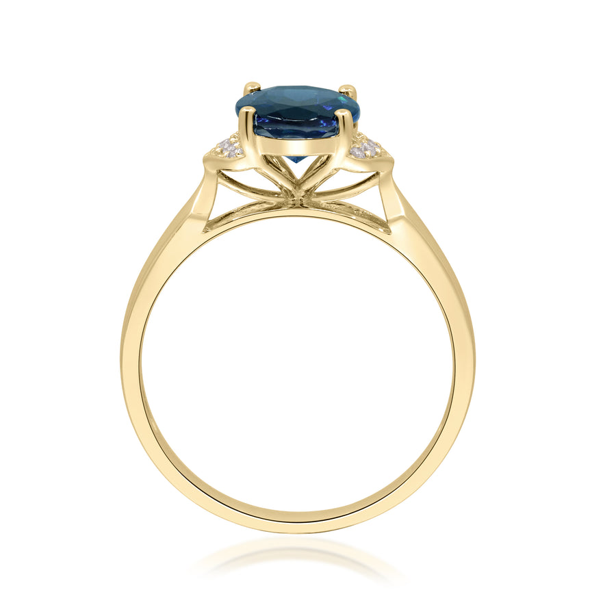 14K Yellow Gold London Blue Topaz Ring