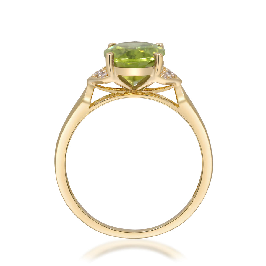 14K Yellow Gold Peridot Ring