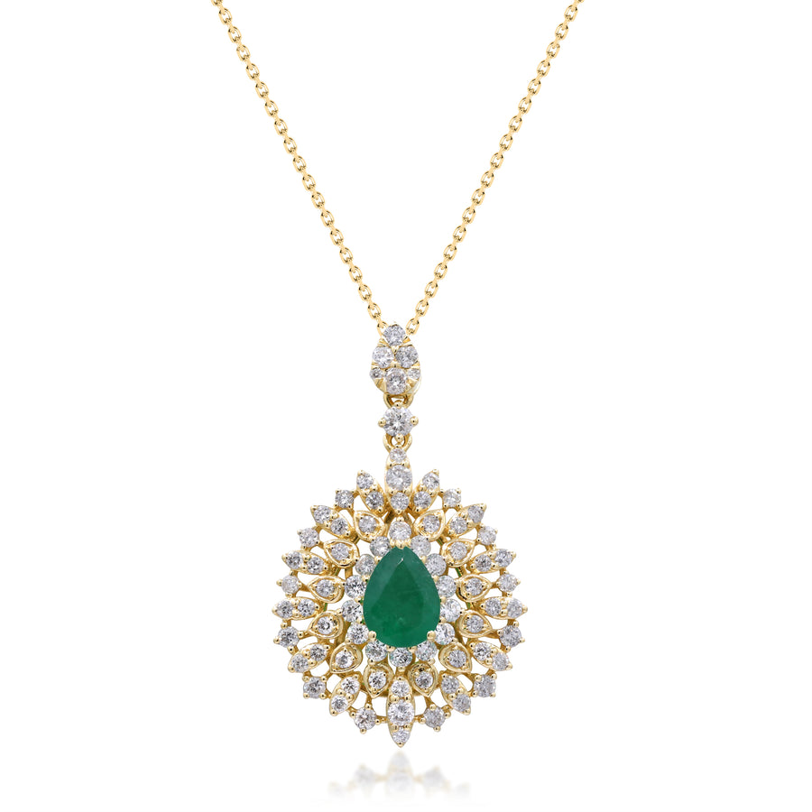 Ivy 14K Yellow Gold Pear-Cut Emerald Necklace