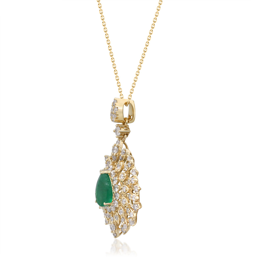 Ivy 14K Yellow Gold Pear-Cut Emerald Necklace