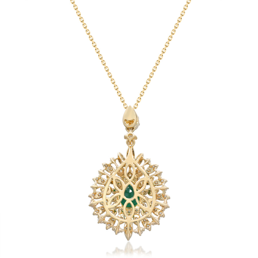 Ivy 14K Yellow Gold Pear-Cut Emerald Necklace