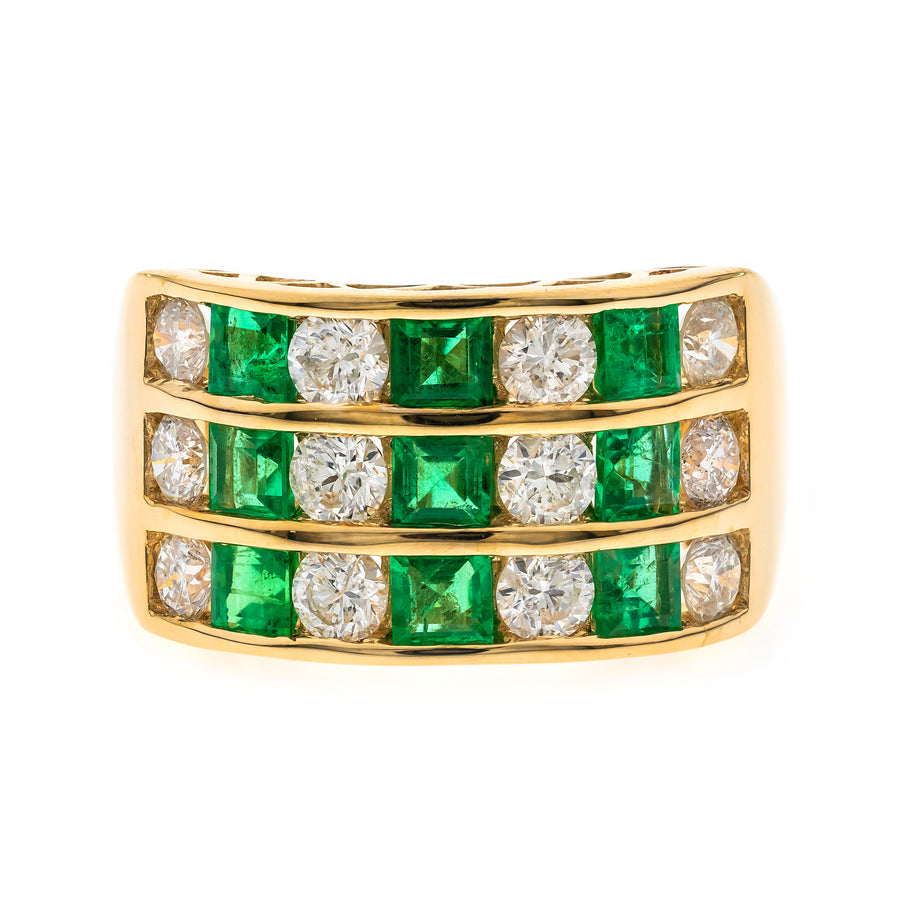 Harper 14K Yellow Gold Square-Cut Emerald Ring