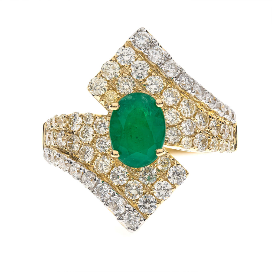 Camila 14K Yellow Gold Oval-Cut Emerald Ring