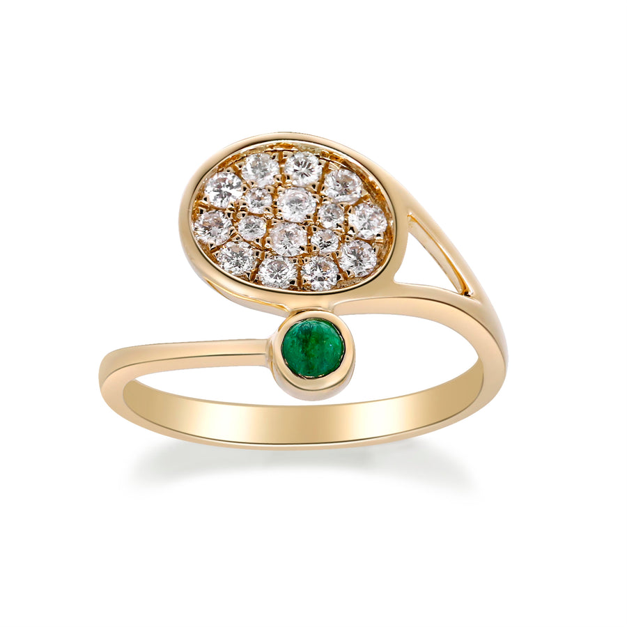 Sofia 14K Yellow Gold Round-Cut Emerald Ring