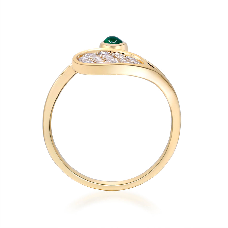 Sofia 14K Yellow Gold Round-Cut Emerald Ring
