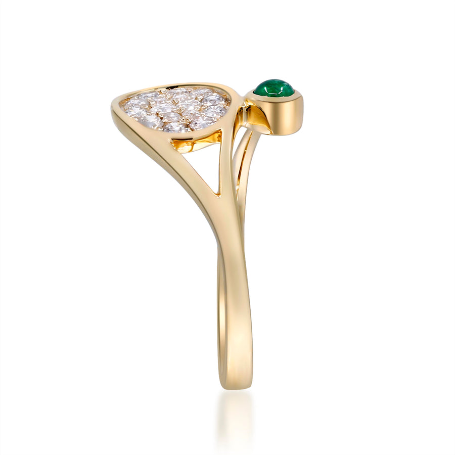 Sofia 14K Yellow Gold Round-Cut Emerald Ring