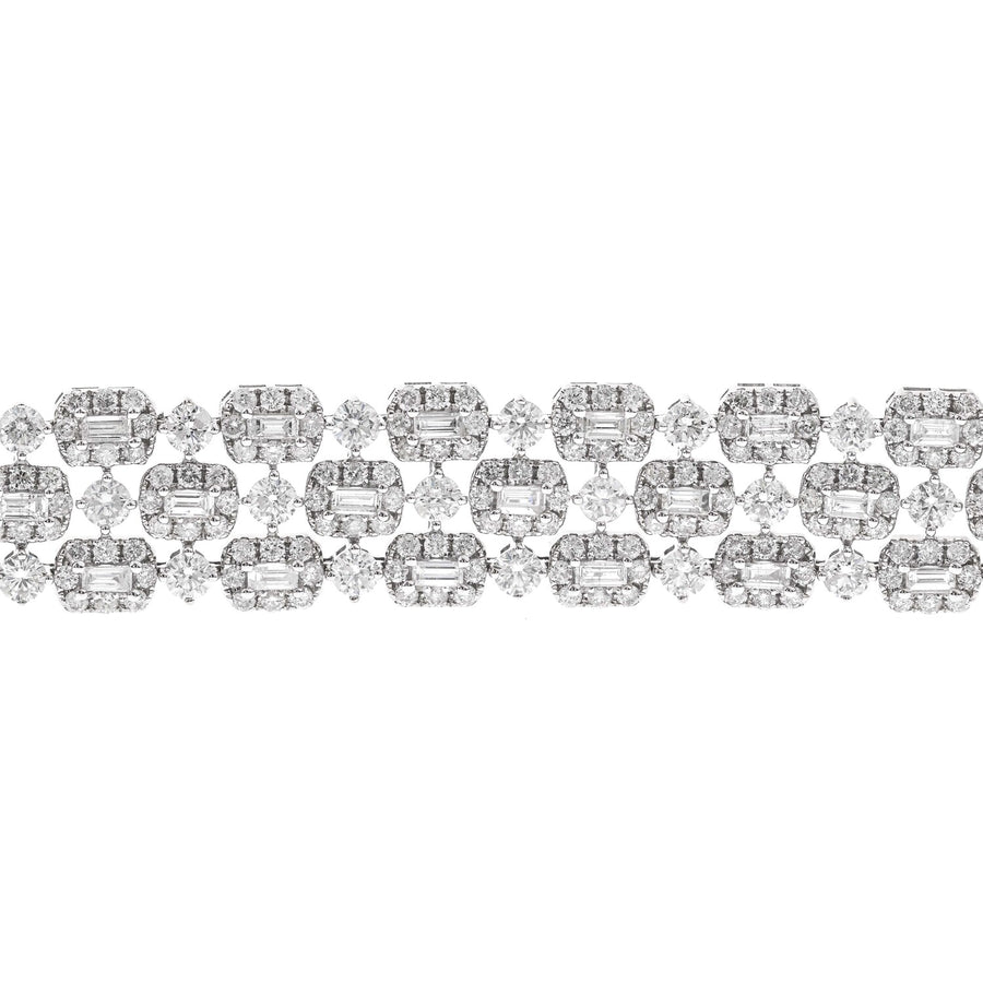 18K White Gold White Diamond Bracelets