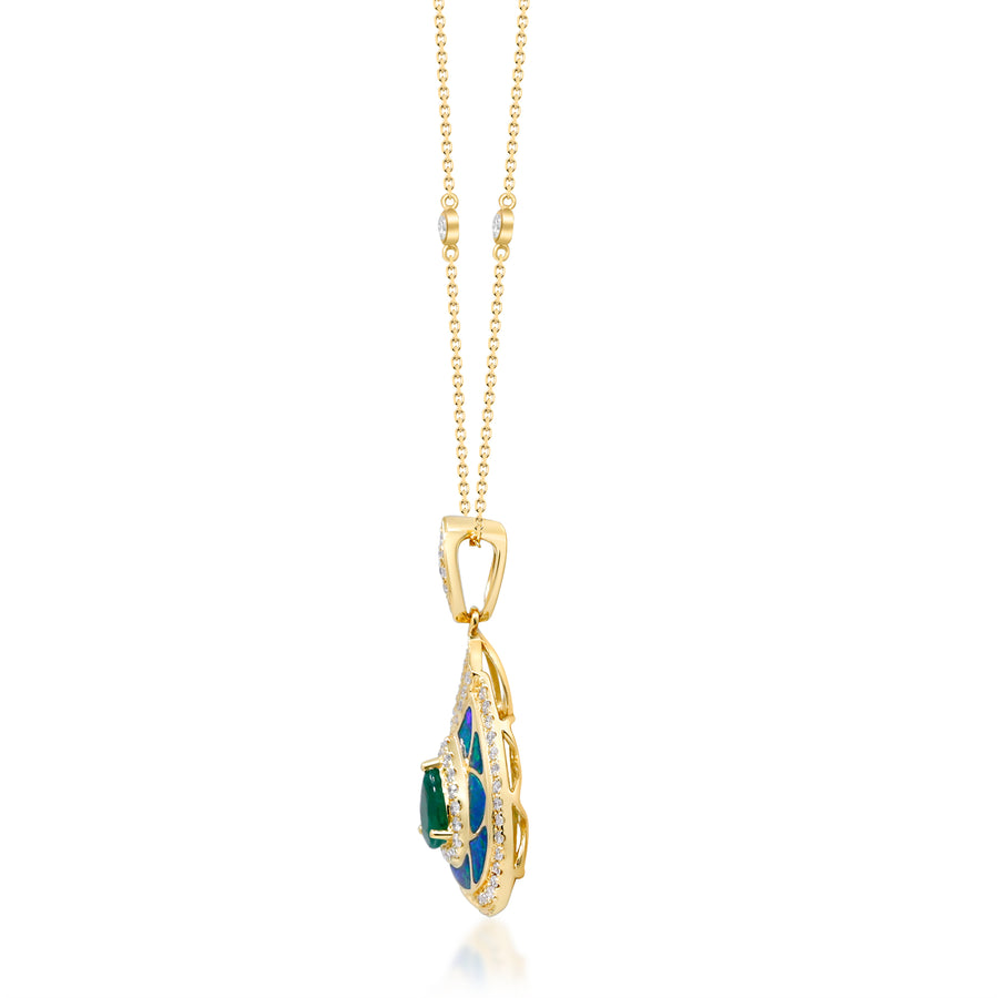 Abigail 14K Yellow Gold Pear-Cut Emerald Pendent