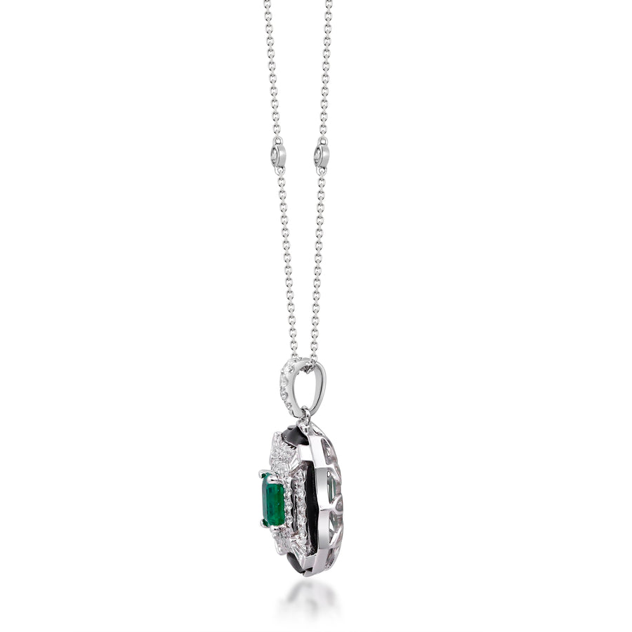 Abigail 14K White Gold Emerald-Cut Emerald Pendent