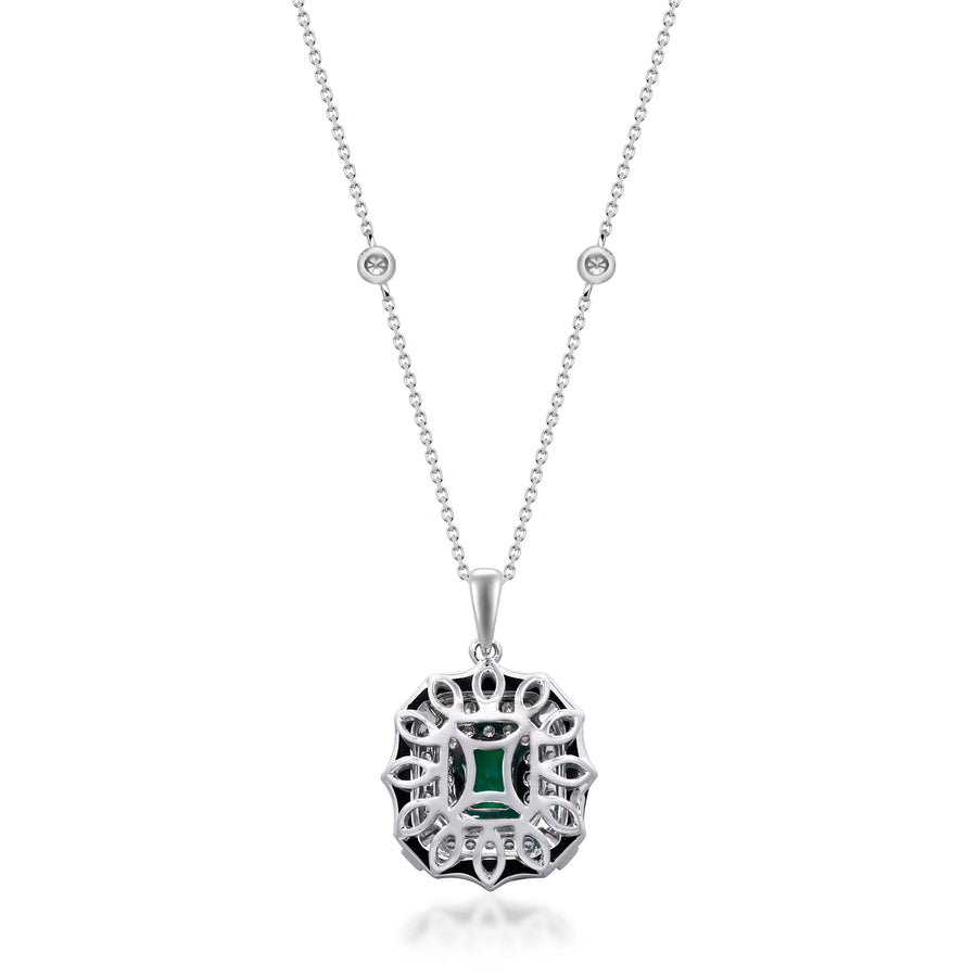 Abigail 14K White Gold Emerald-Cut Emerald Pendent