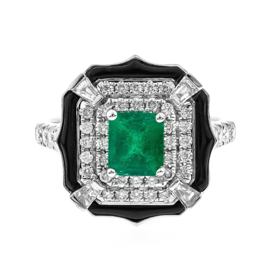 Willow 14K White Gold Emerald-Cut Emerald Ring