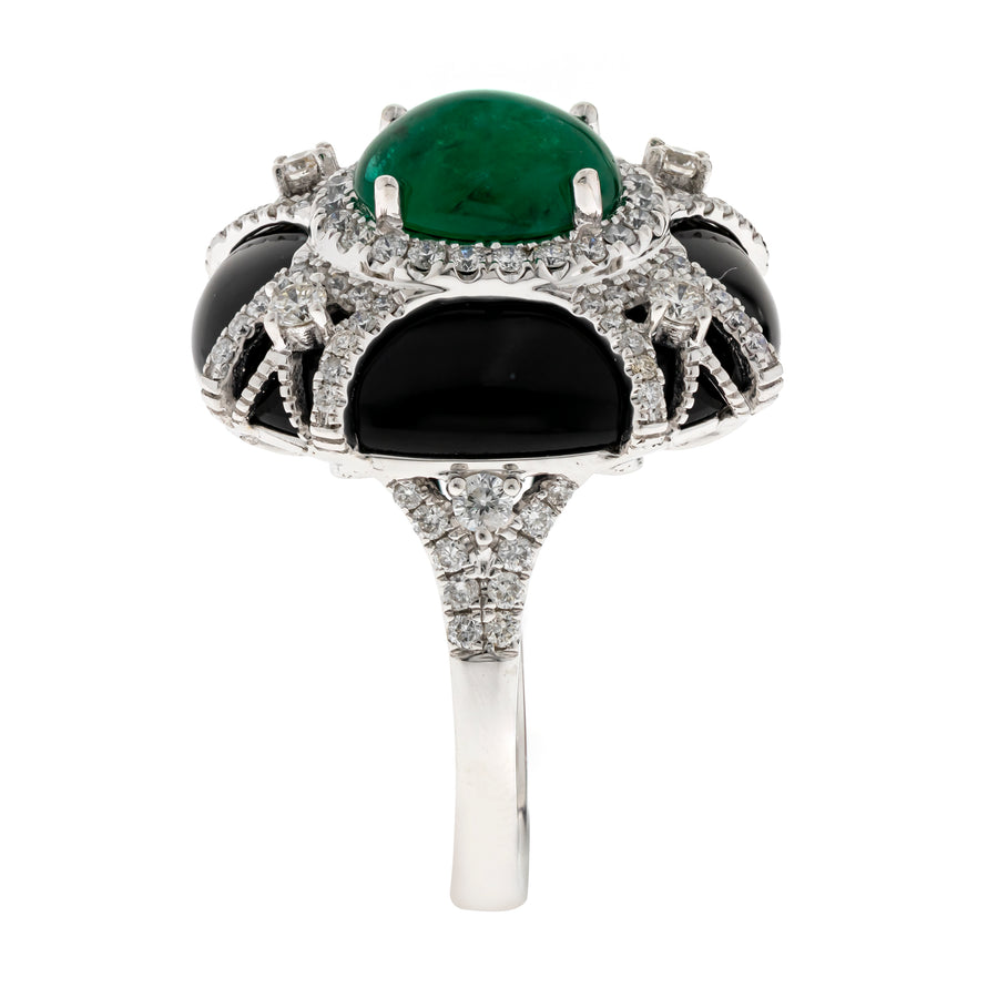 Evelyn 14K White Gold Oval-Cut Emerald Ring