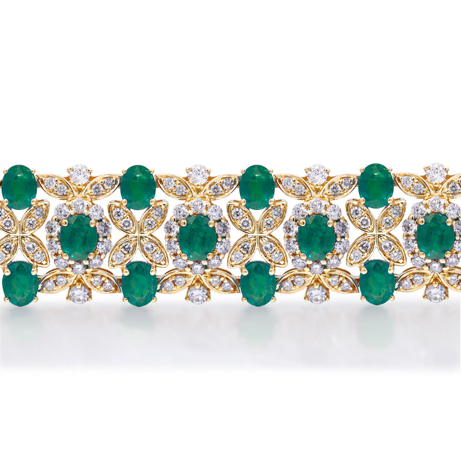 Delilah 14K Yellow Gold Oval-Cut Emerald Bracelets