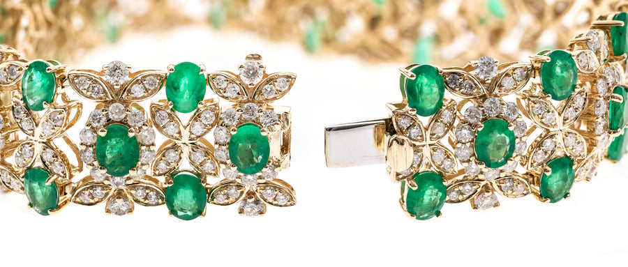 Delilah 14K Yellow Gold Oval-Cut Emerald Bracelets