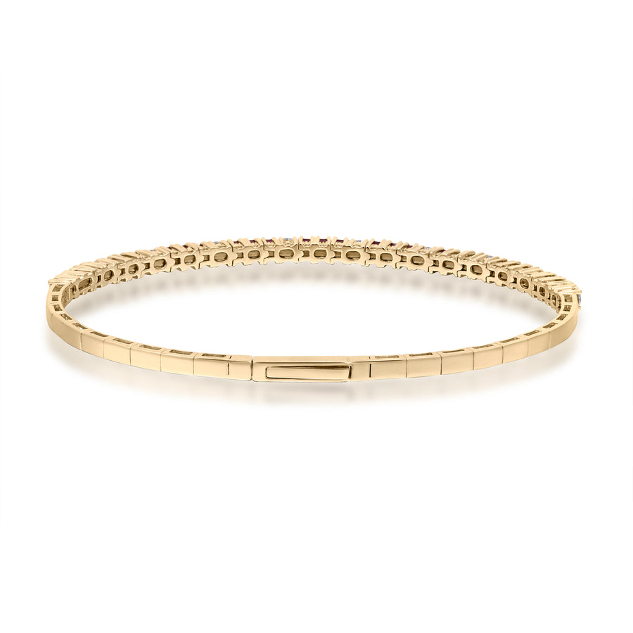 Avery 14K Yellow Gold Square-Cut Ruby Bracelets