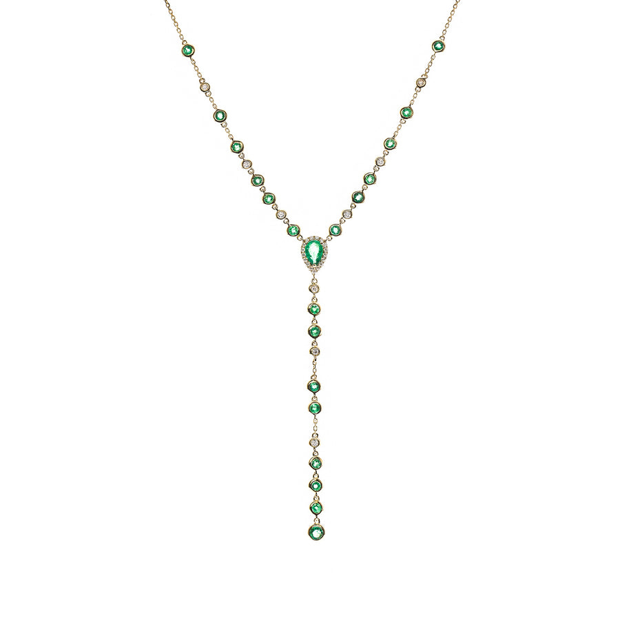 Layla 14K Yellow Gold Pear-Cut Emerald Necklace