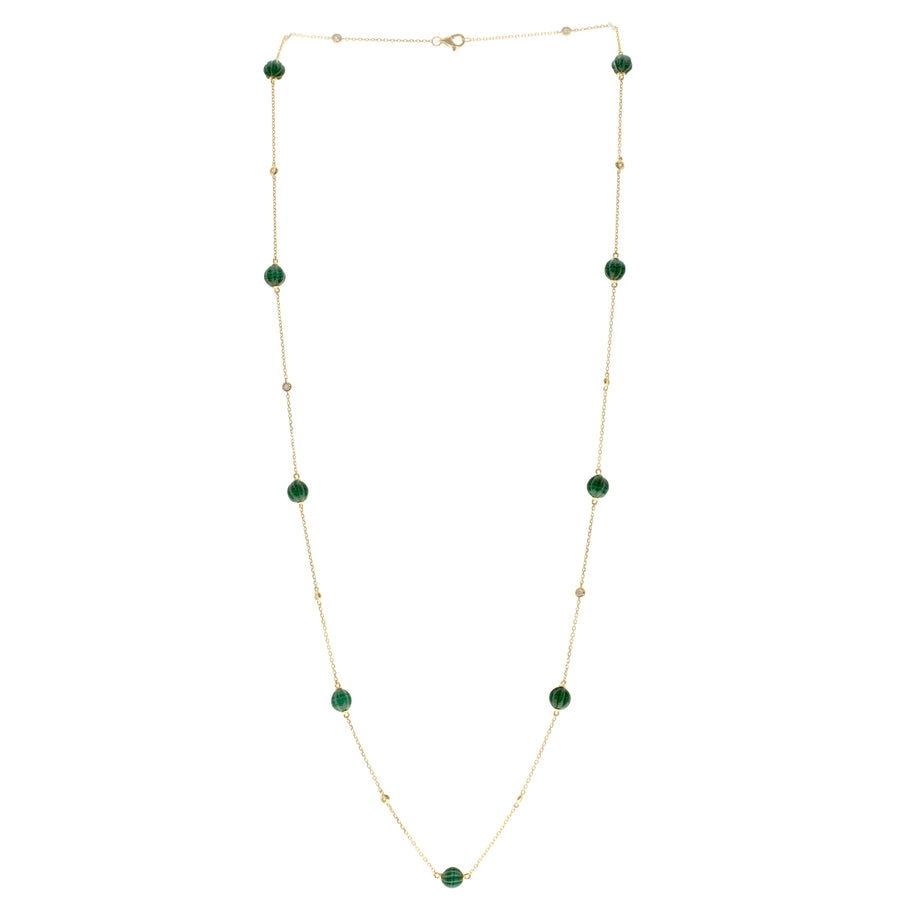 14K Yellow Gold Emerald Necklace