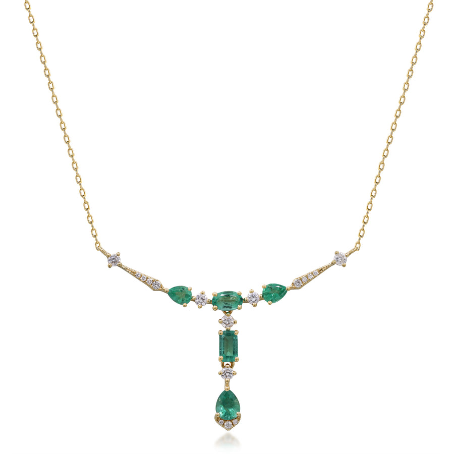 Isla 14K Yellow Gold Emerald-Cut Emerald Necklace