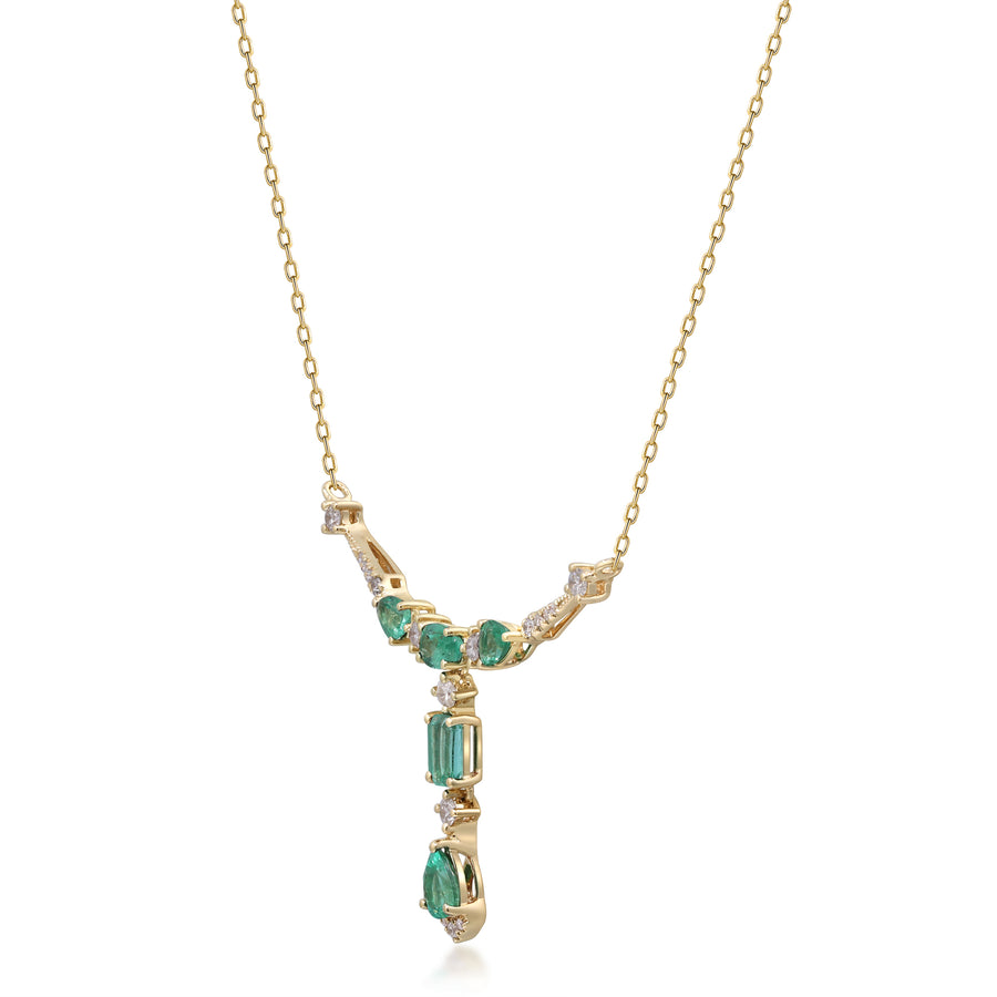 Isla 14K Yellow Gold Emerald-Cut Emerald Necklace