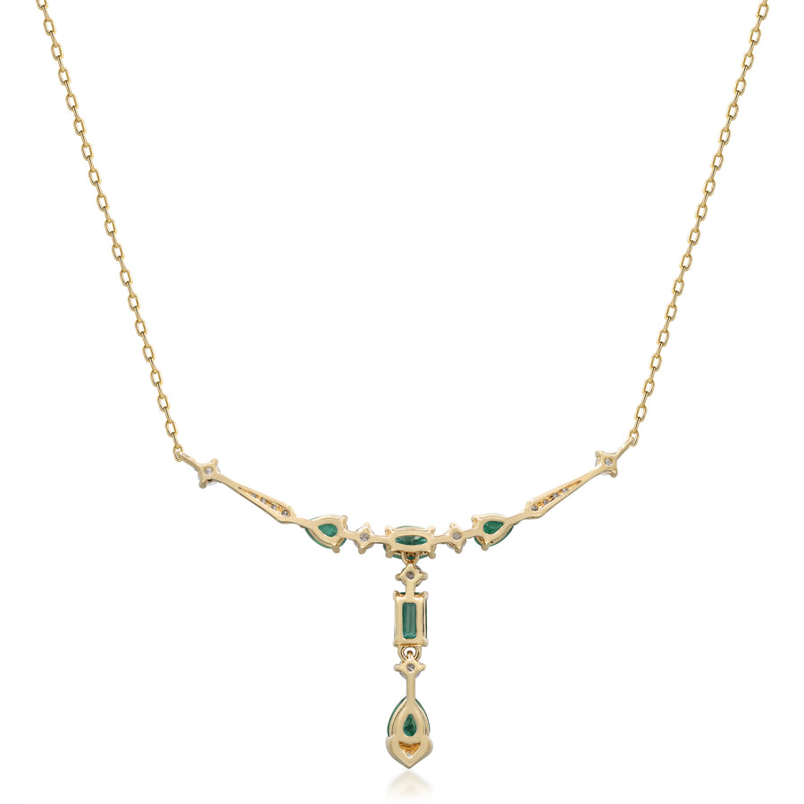 Isla 14K Yellow Gold Emerald-Cut Emerald Necklace