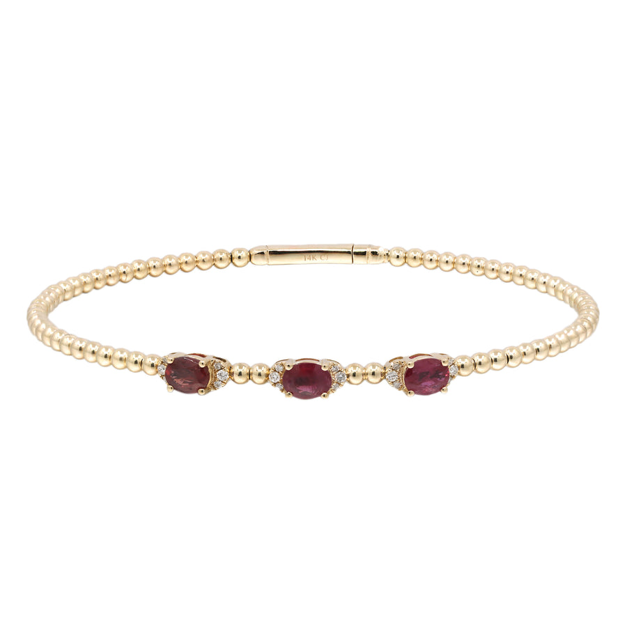 14K Yellow Gold Ruby Bagels