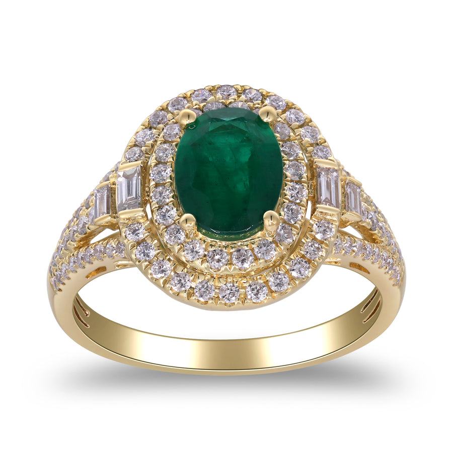Sophia 14K Yellow Gold Oval-Cut Emerald Ring