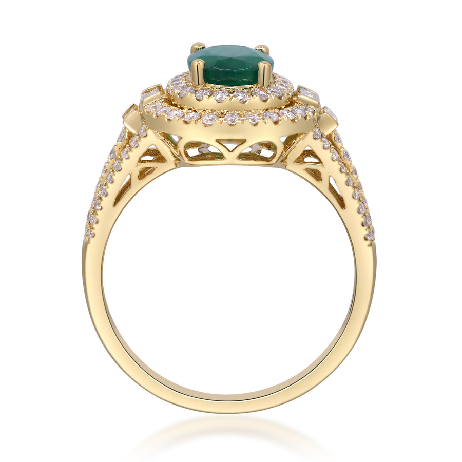 Sophia 14K Yellow Gold Oval-Cut Emerald Ring
