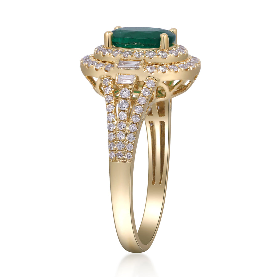 Sophia 14K Yellow Gold Oval-Cut Emerald Ring