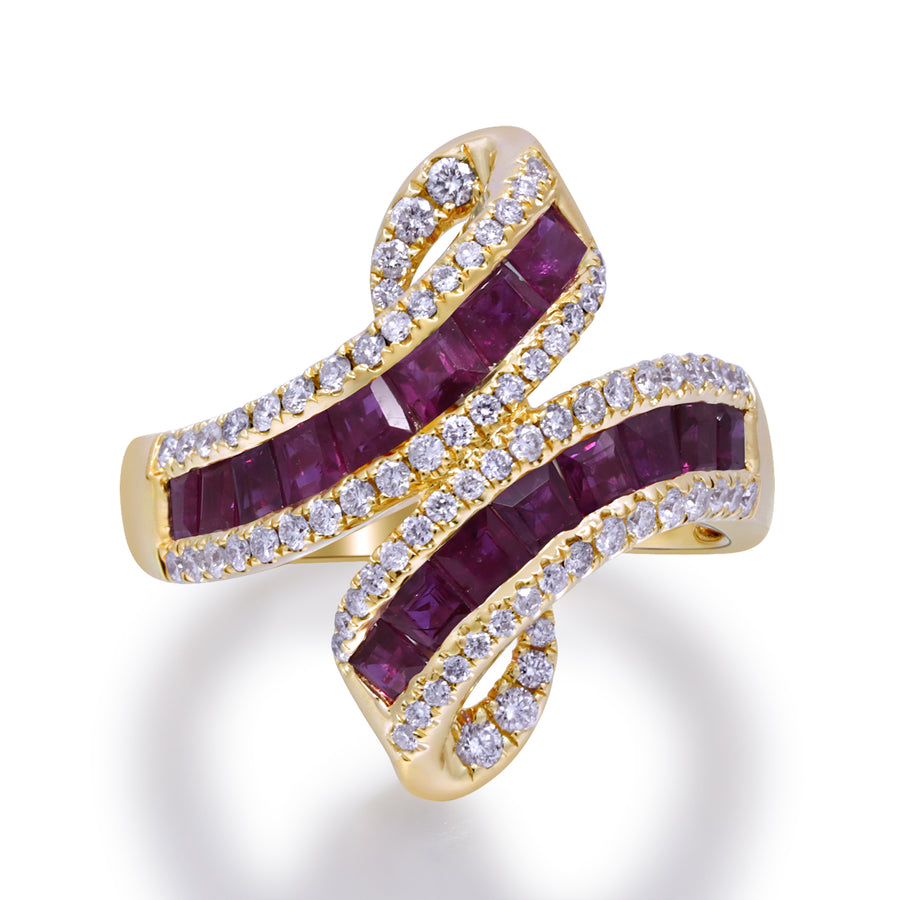 Abigail 14K Yellow Gold Square-Cut Ruby Ring