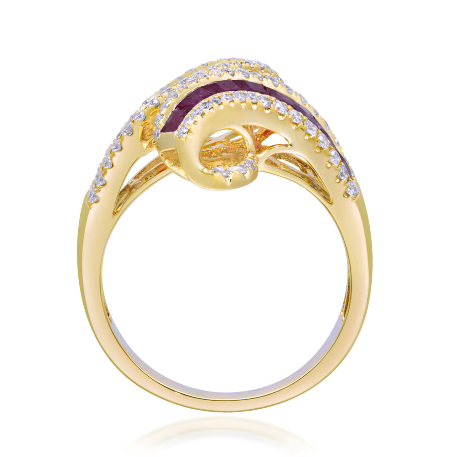 Abigail 14K Yellow Gold Square-Cut Ruby Ring