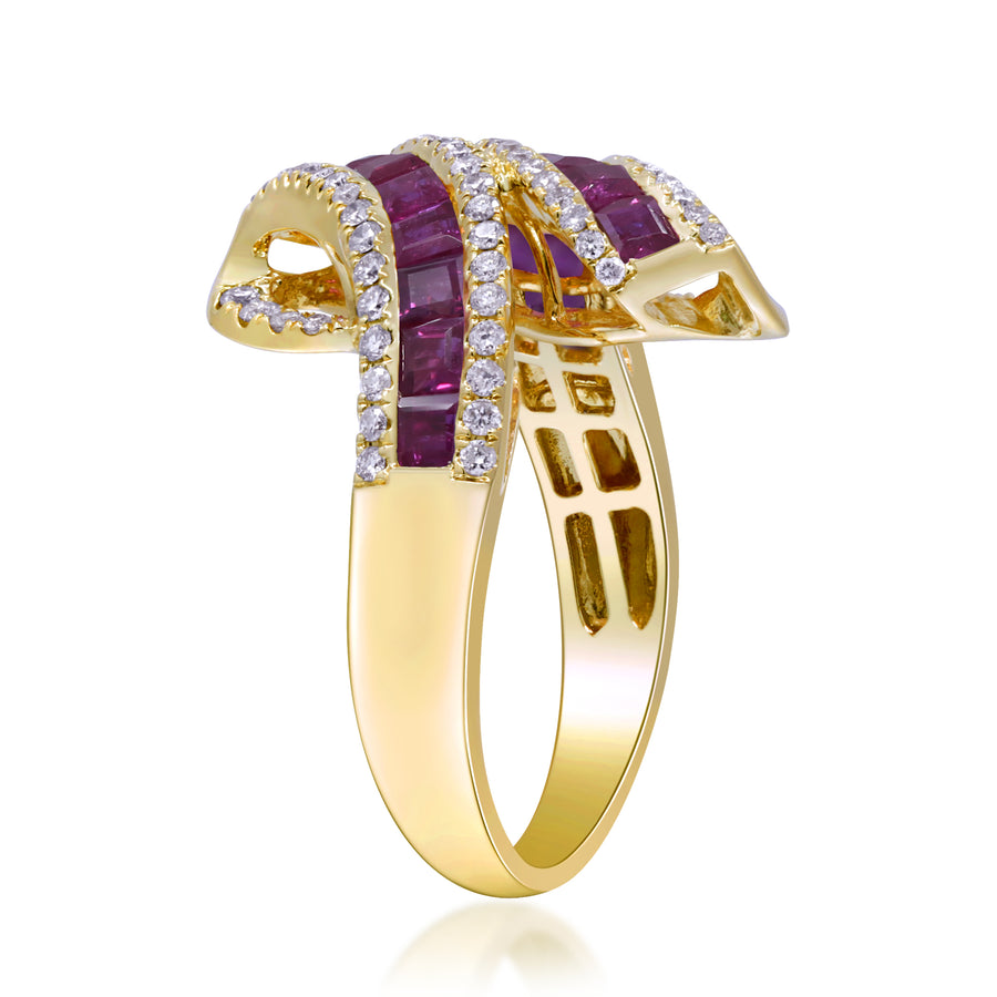 Abigail 14K Yellow Gold Square-Cut Ruby Ring