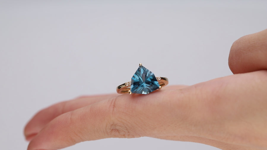 14K Yellow Gold London Blue Topaz Ring