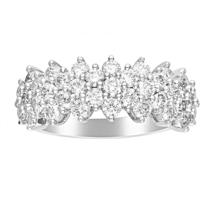 14K White Gold Diamond Band Ring