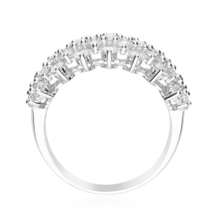 14K White Gold Diamond Band Ring
