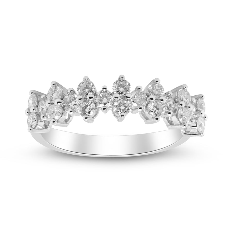 14 Karat White Gold Round White Diamond Ring