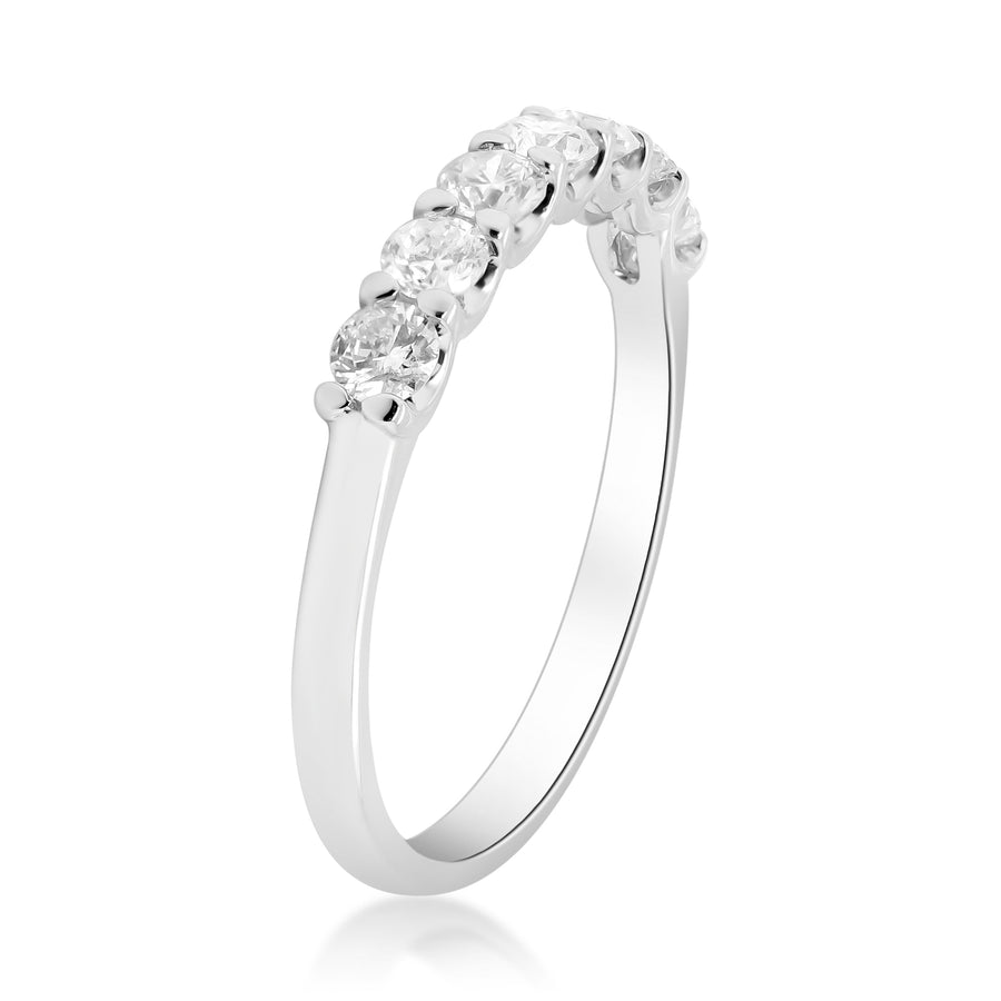 14 Karat White Gold Round White Diamond Ring