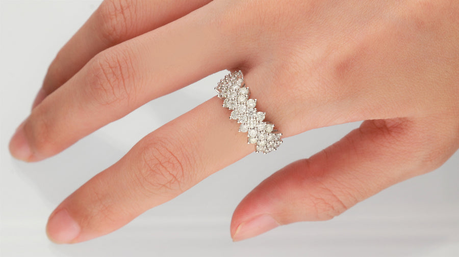 14K White Gold Diamond Band Ring