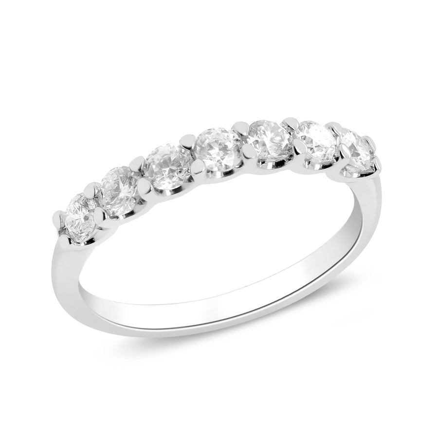 14 Karat White Gold Round White Diamond Ring