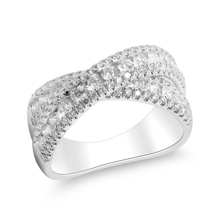 18 Karat White Gold Round White Diamond Ring